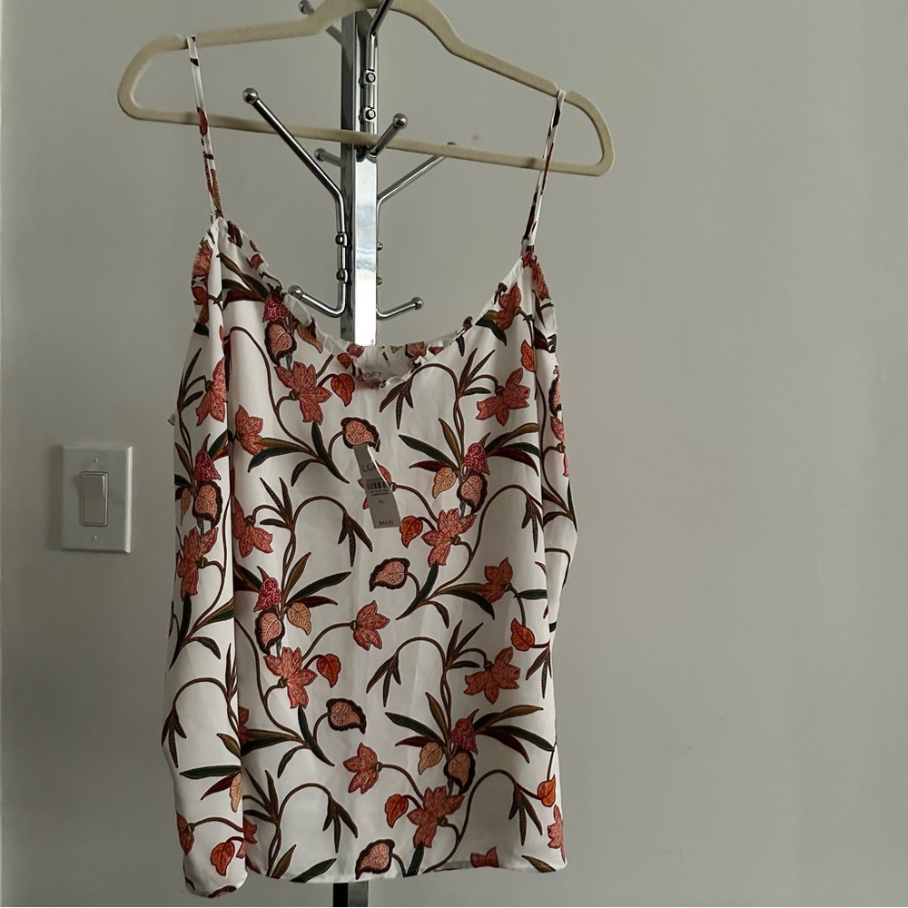 Loft floral adjustable strap tank top